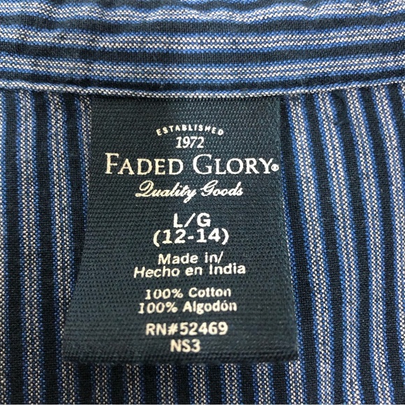 Faded Glory BLUE STRIPED DRESS w/belt - Picture 3 of 8